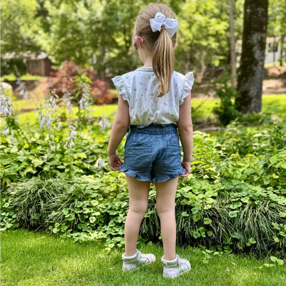 Oso & Me Set: Adrian Shirt in Cherry Pie & Stella Short in Denim (Size 4) - Picture 3 of 7